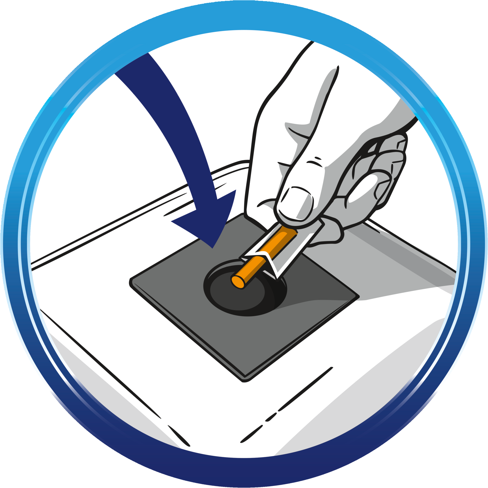 Deo-Stick wird in den Staubsaugerbeutel eingelegt