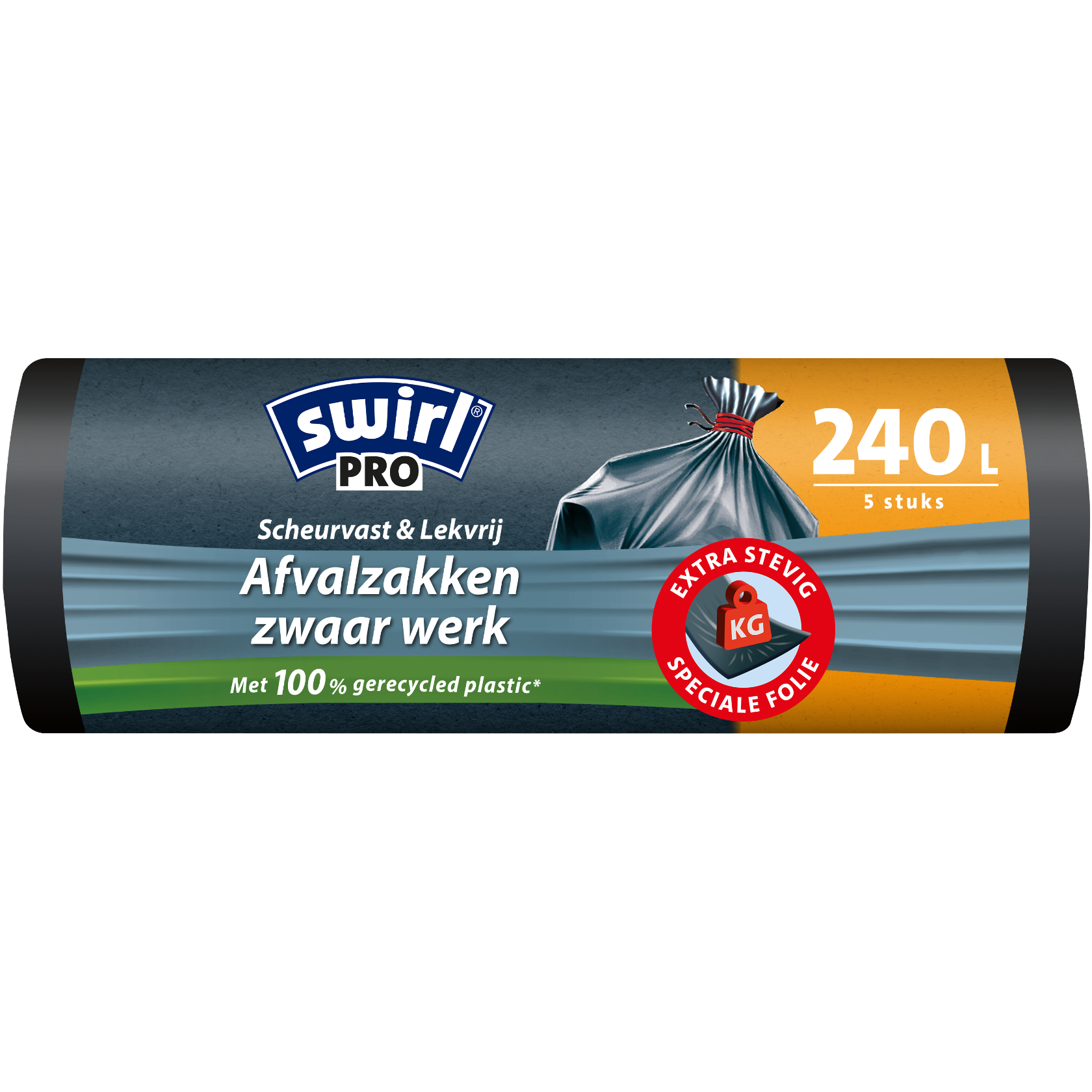 Rol sterke Swirl Pro afvalzakken van 120 liter,  voor zware belasting.  