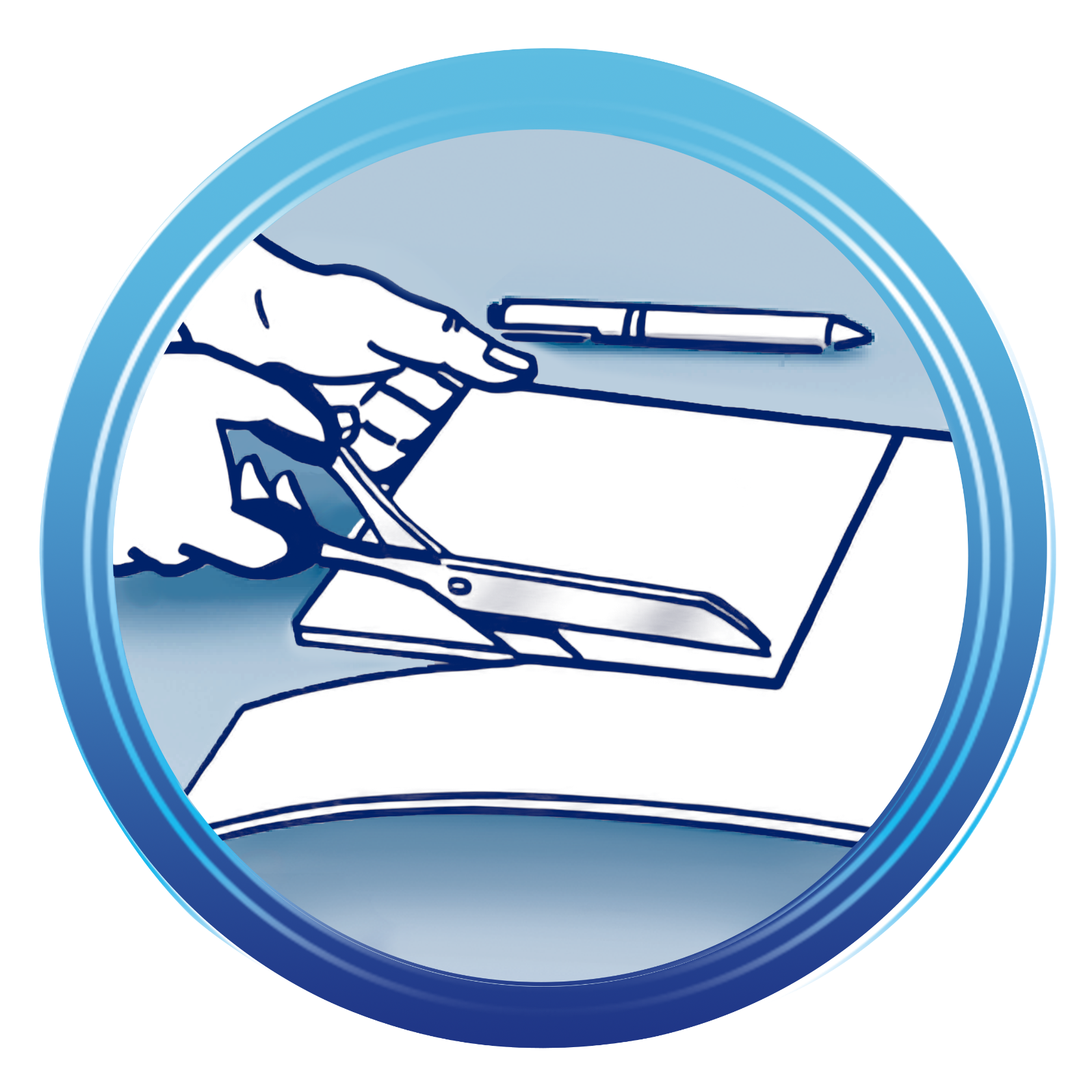 Der neue Filter wird anhand der Markierung zurechtgeschnitten