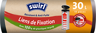 Swirl, Sac Poubelle, Poignées, 100% Biodégradable, 6st, 20L, 6 pc